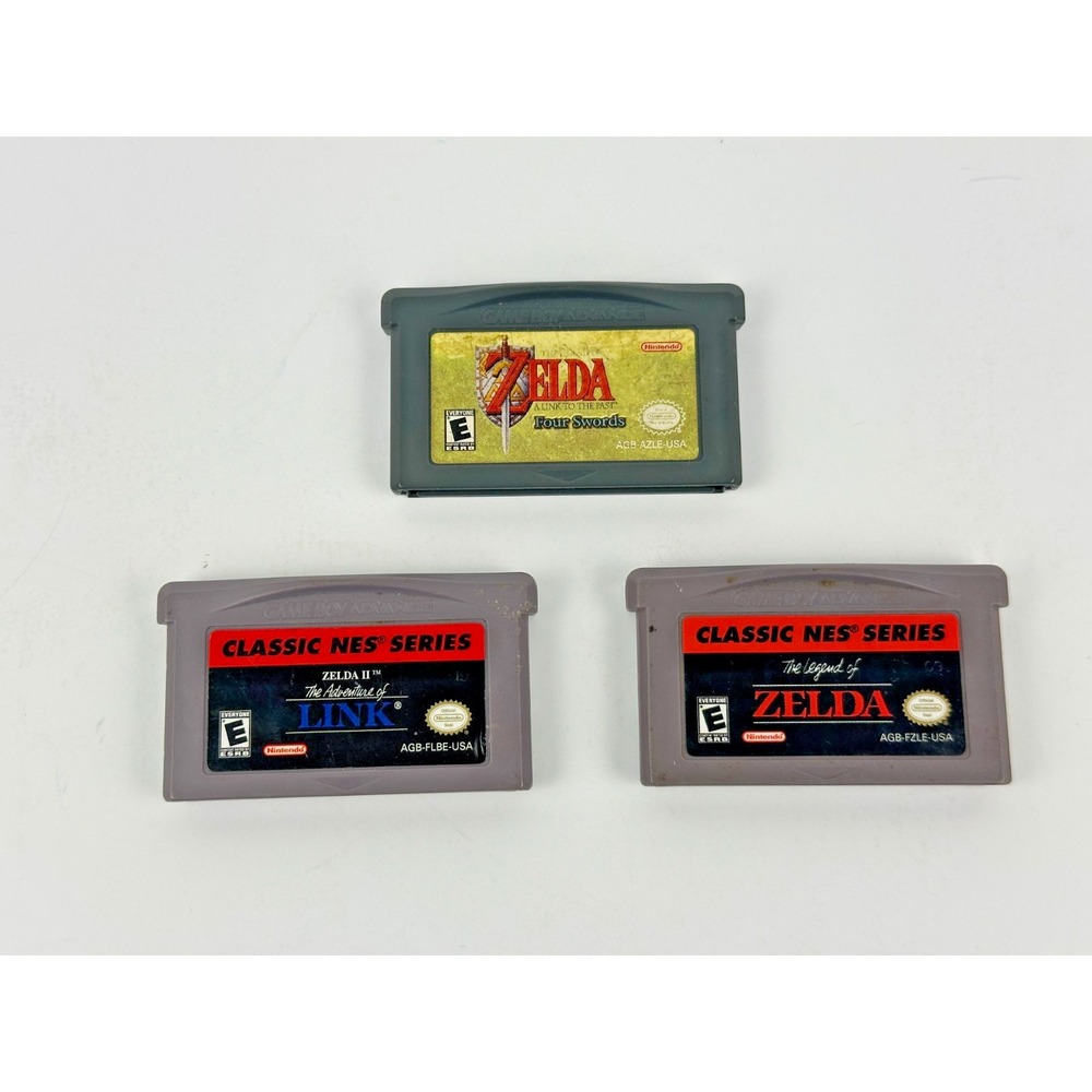 LEGEND OF ZELDA CLASSIC NES SERIES + LINK + FOUR SWORDS FOR GBA LOT OF 3 TESTED
